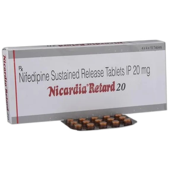 nicardia 20mg retard tablet 15's